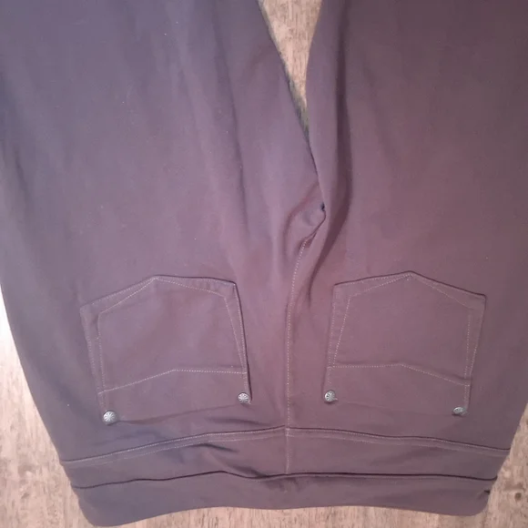 Athleta Brown Pull On Flare Leg Elastic Waist Strech Pants MT - Picture 7 of 7